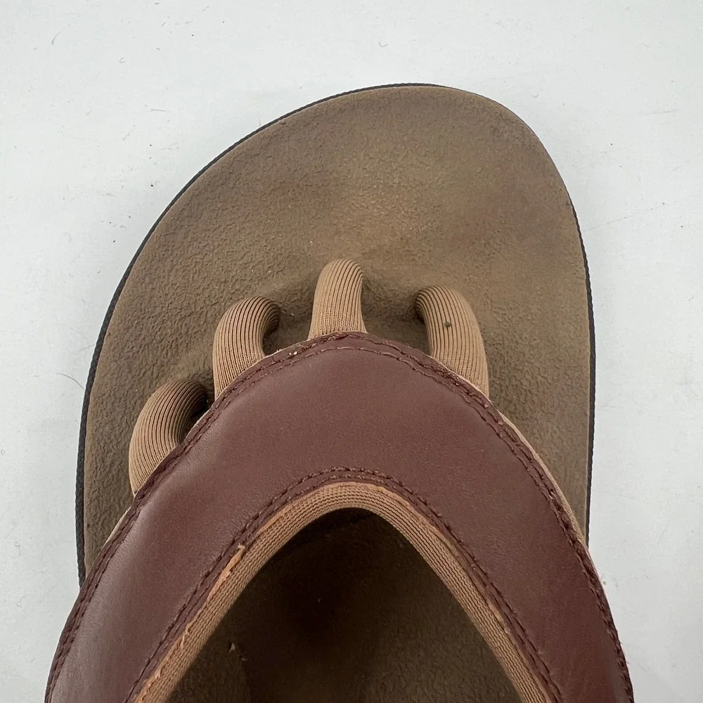 Wellrox Grasp Sandals Womens 8 Brown Yoga Wellness Leather Toe Separator Cloud